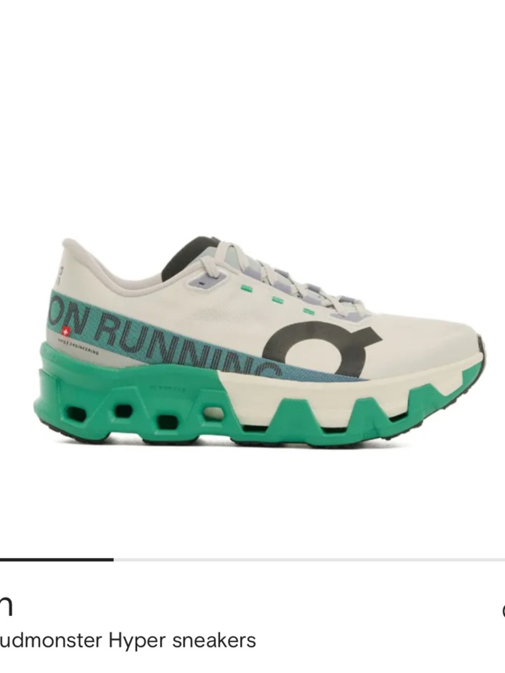On Cloud Cloudmonster Hyper Sneakers in White and Green